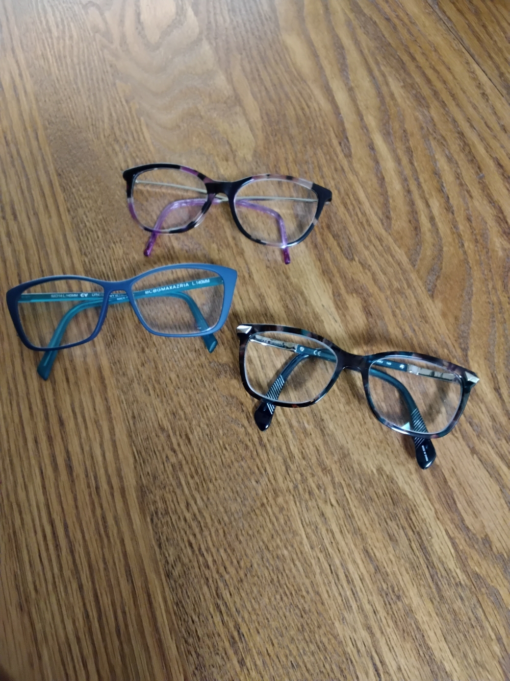 Women's Blue, Black, and Purple Fashion Glasses Trio